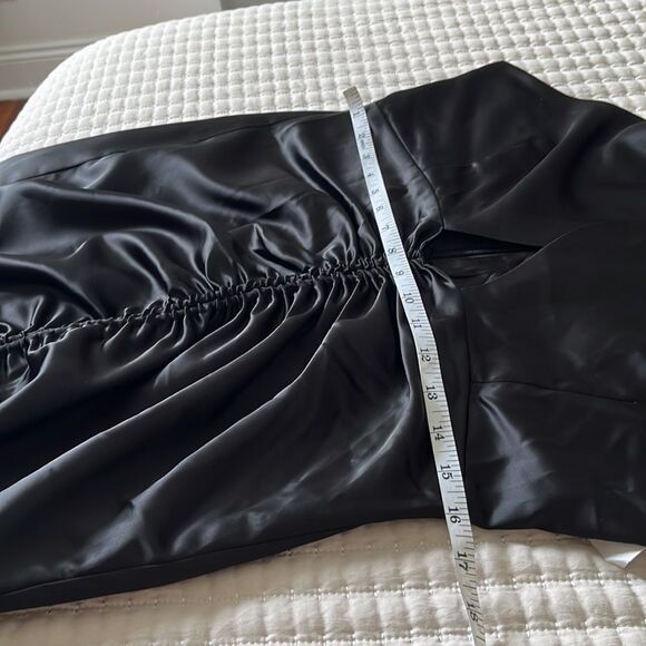 Bardot Dress Womens XL Black Minidress Halter Cross Over‎ Ruched - Picture 9 of 12